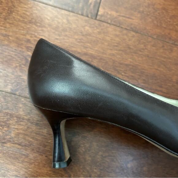 Antonio Melani Brown 90s Style Pointed Square Toes Women's Spool Heels, Size 7 - Picture 12 of 16